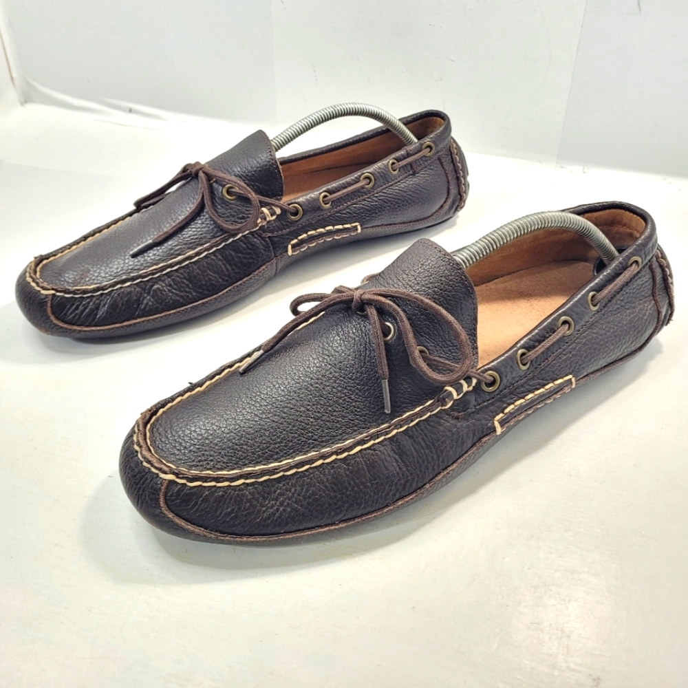 POLO RALPH LAUREN ROLAND II BROWN LEATHER DRIVING MOCCASINS SHOES MEN'S 10.5D